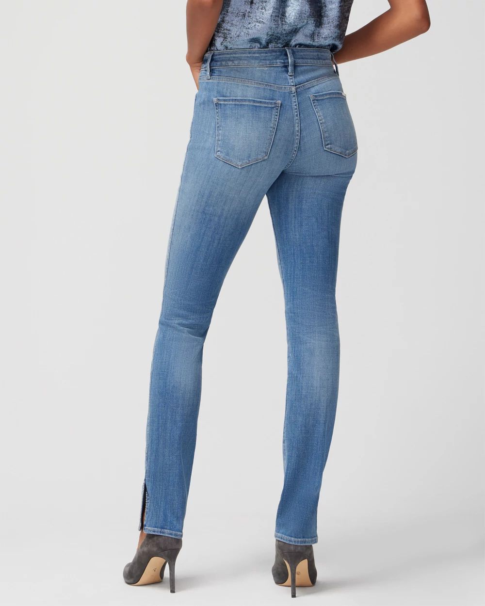 High-Rise Everyday Soft Novelty Slim Jeans With Slit | White